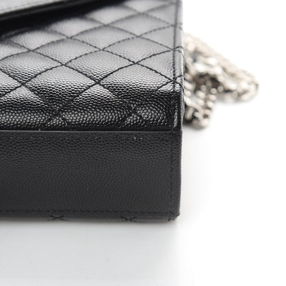 Saint Laurent Grain De Poudre Textured Mixed Matelasse Triquilt Medium Monogram Satchel Black 12 of 12