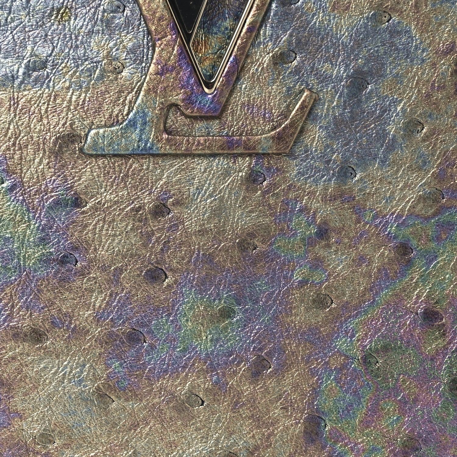 Louis Vuitton Ostrich Capucines Mini Petrole Purple 7 of 10