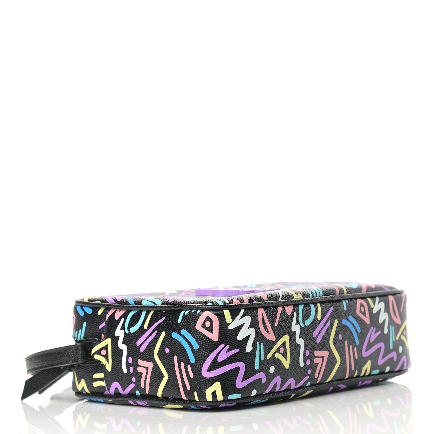 Saint Laurent Grain De Poudre Medium Classic Monogram Multicolor Graphic Print Lou Camera Bag Black 4 of 9