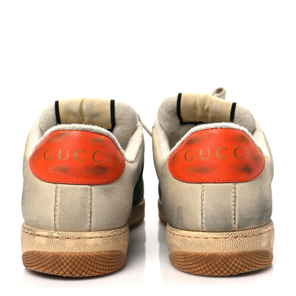 Gucci Nubuck Monogram Web Mens Screener Sneakers 7.5 New Sand Vintage Green Dusty Orange 5 of 9