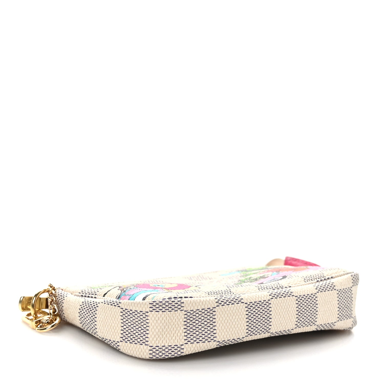 Louis Vuitton Damier Azur 2021 Christmas Animation Hollywood Mini Pochette Accessories Fuchsia 4 of 9