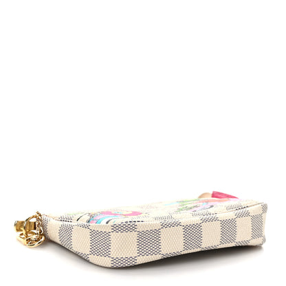 Louis Vuitton Damier Azur 2021 Christmas Animation Hollywood Mini Pochette Accessories Fuchsia 4 of 9