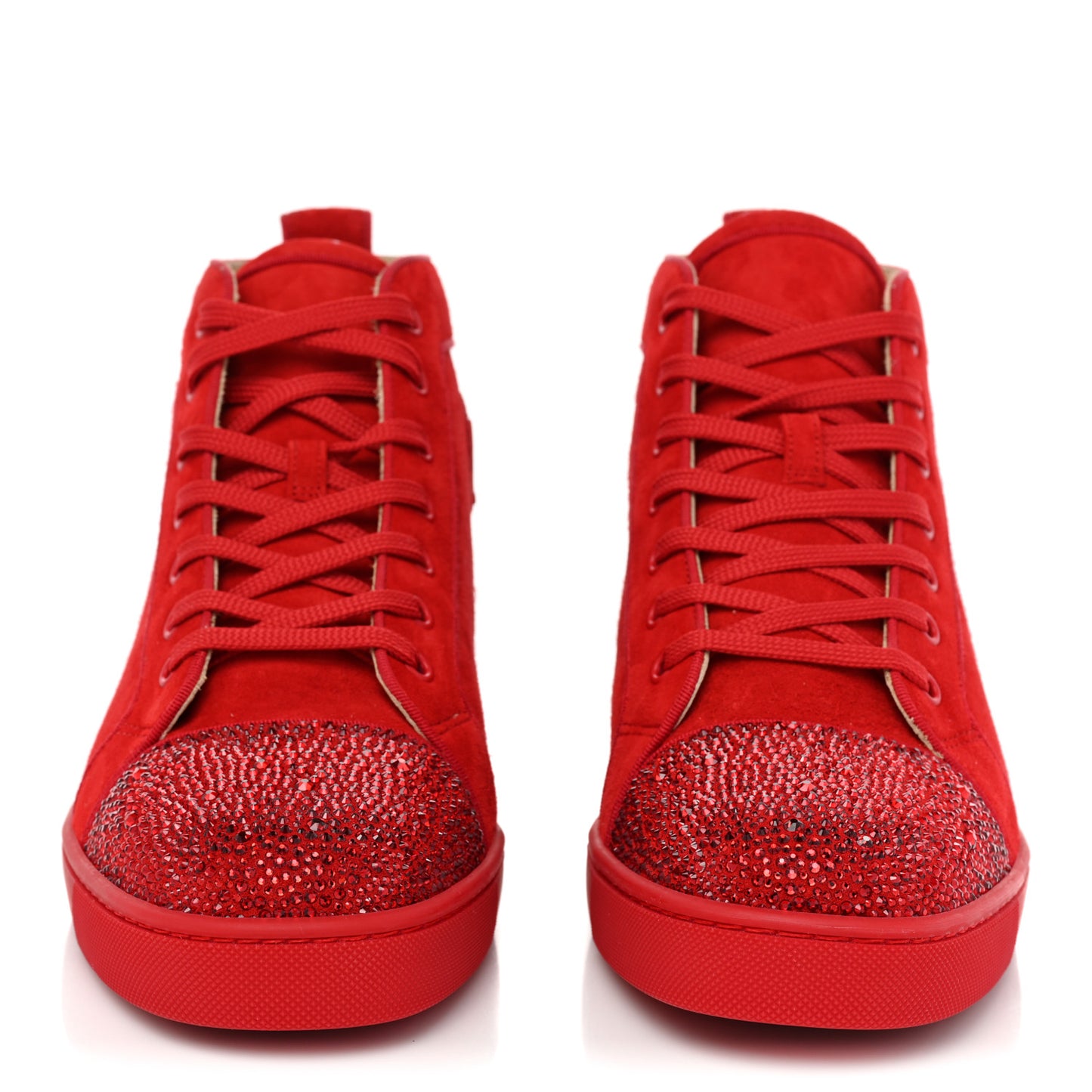 Veau Velours Strass Mens Louis P Flat Sneakers 42.5 Loubi