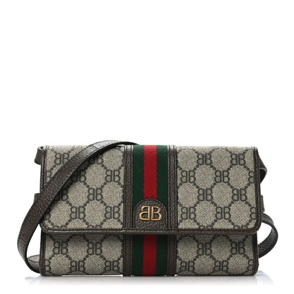 Gucci X BALENCIAGA BB Supreme Monogram Web Ophidia Crossbody Wallet Beige New Acero 1 of 9
