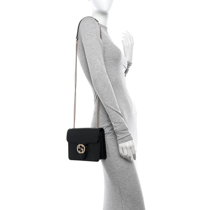 Gucci Dollar Calfskin Small Interlocking G Shoulder Bag Black 2 of 12