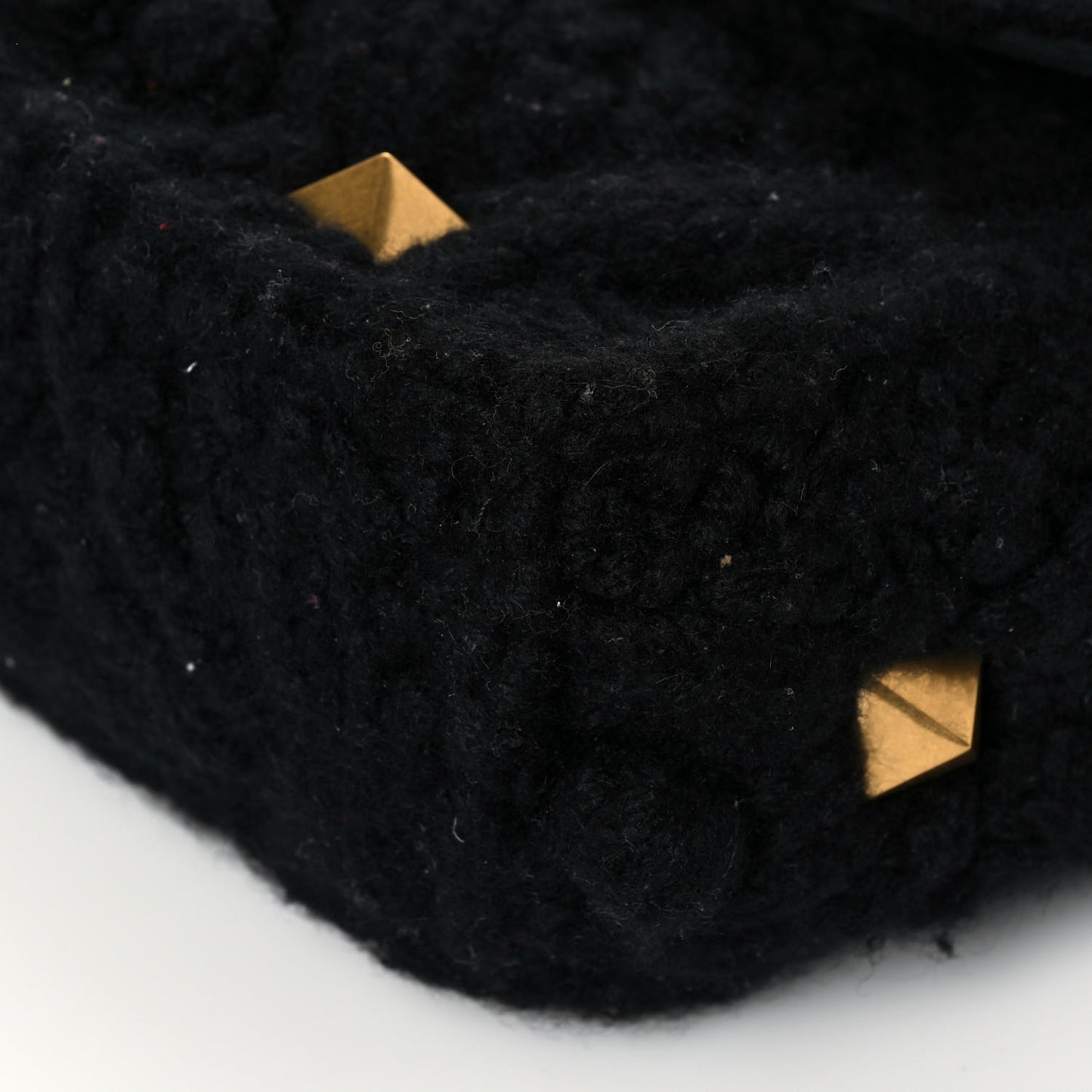 Cashmere Large Roman Stud Shoulder Bag Black