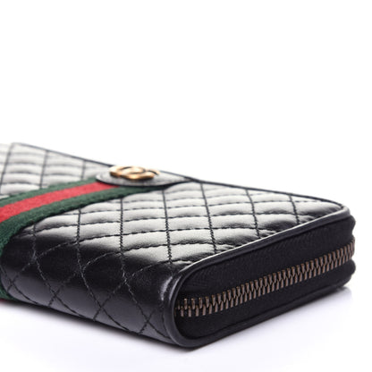 Gucci Calfskin Web Trapuntata GG Zip Around Wallet Black 8 of 11