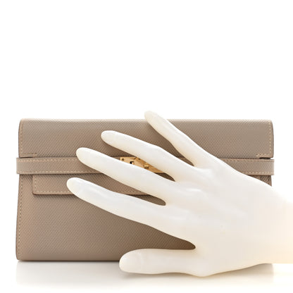 Hermes Grain d'H Kelly Longue Wallet Argile 2 of 23