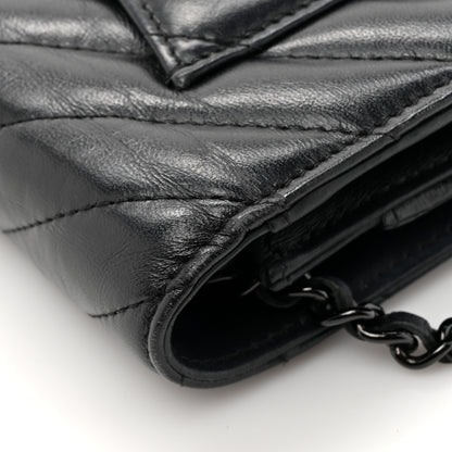 Chanel Aged Calfskin Chevron Quilted Reissue Wallet On Chain WOC So Black 17 of 17