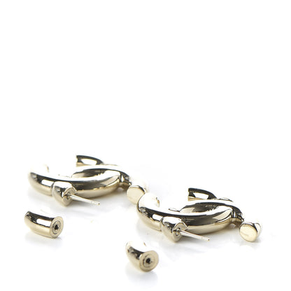 Chanel Metal Large CC Earrings Light Gold 3 of 5