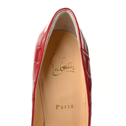 Christian Louboutin Calfskin Alligator Embossed So Kate 120 Pumps 38.5 Loubi 7 of 8
