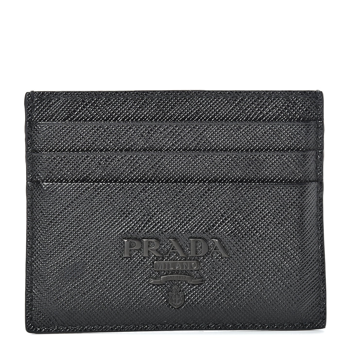 Saffiano Shine Monochrome Card Holder Black