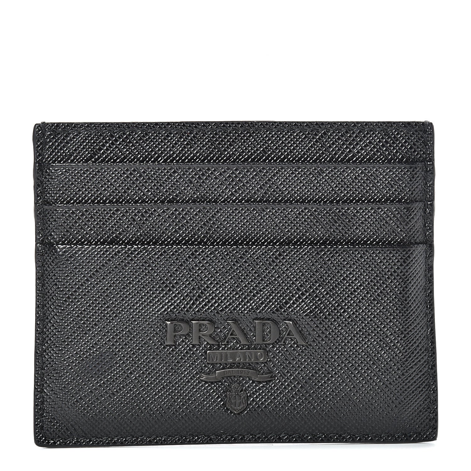 Prada Saffiano Shine Monochrome Card Holder Black 1 of 8