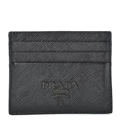 Prada Saffiano Shine Monochrome Card Holder Black 1 of 8