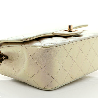 Chanel Iridescent Lambskin Quilted Mini Rectangular Flap Ivory 9 of 10