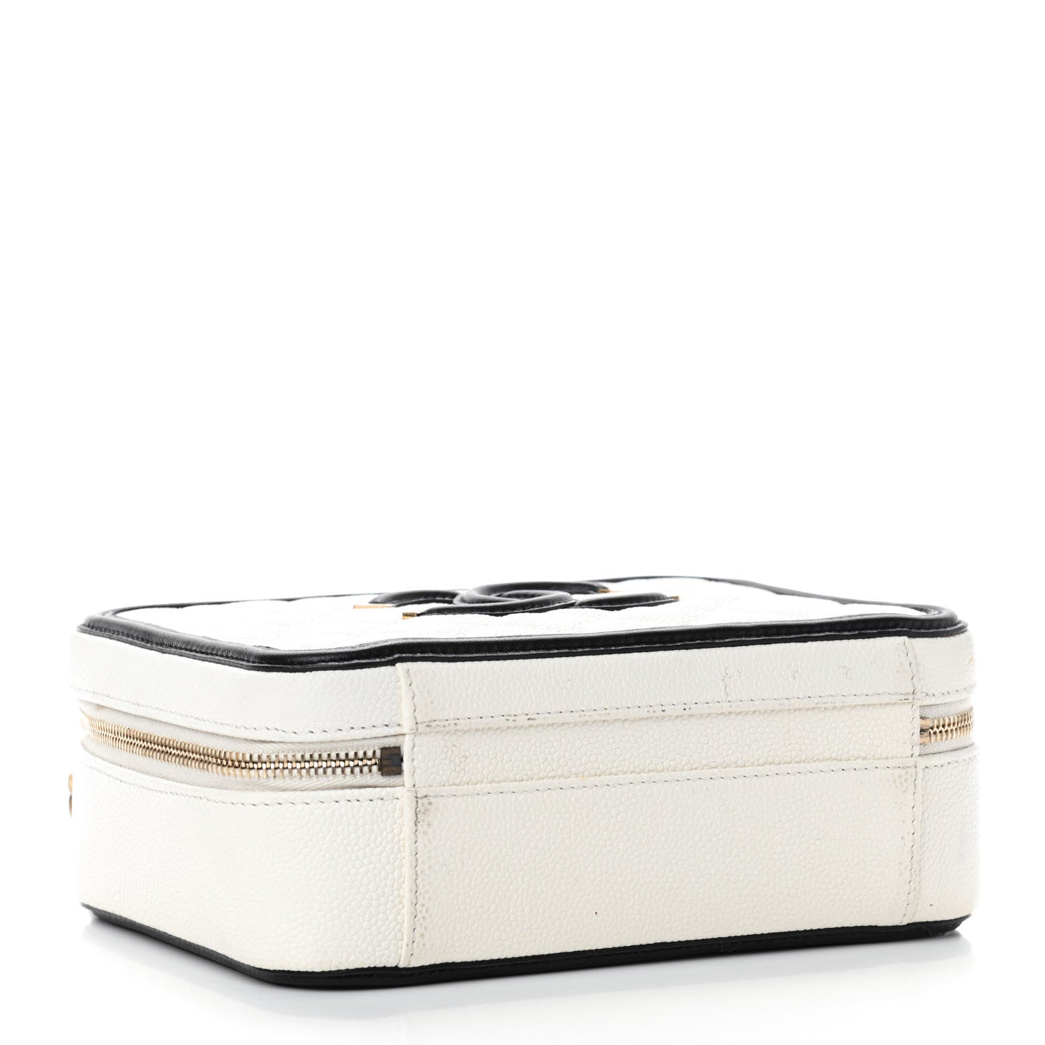 Chanel Caviar Quilted Medium CC Filigree Vanity Case White Black 7 of 23