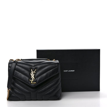 Saint Laurent Calfskin Y Quilted Monogram Small Loulou Chain Satchel Black 11 of 11