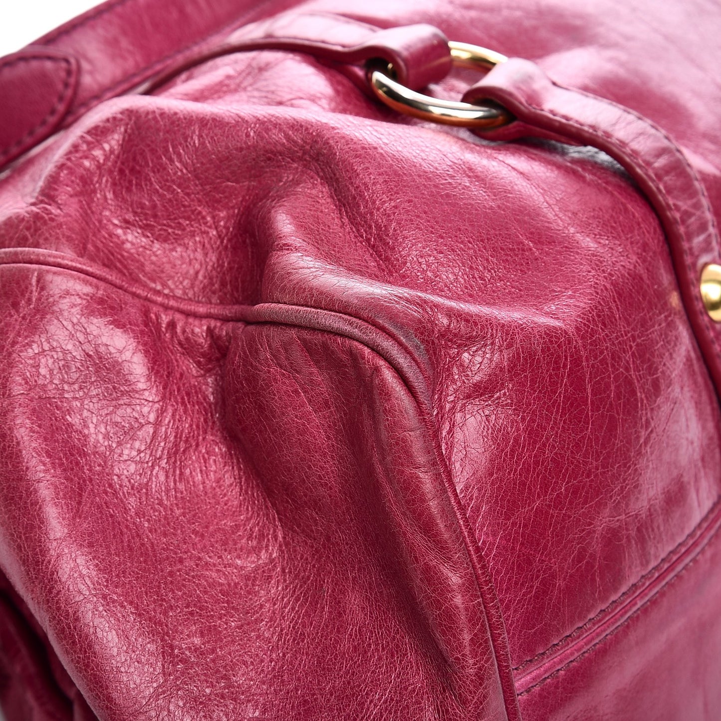 Vitello Lux Medium Bow Bag Fuchsia