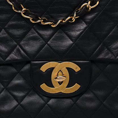 Chanel Lambskin Quilted XL Jumbo Single Flap Black 8 of 17