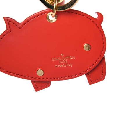 Louis Vuitton Calfskin Monogram Pig Bag Charm Key Holder Rouge 3 of 4
