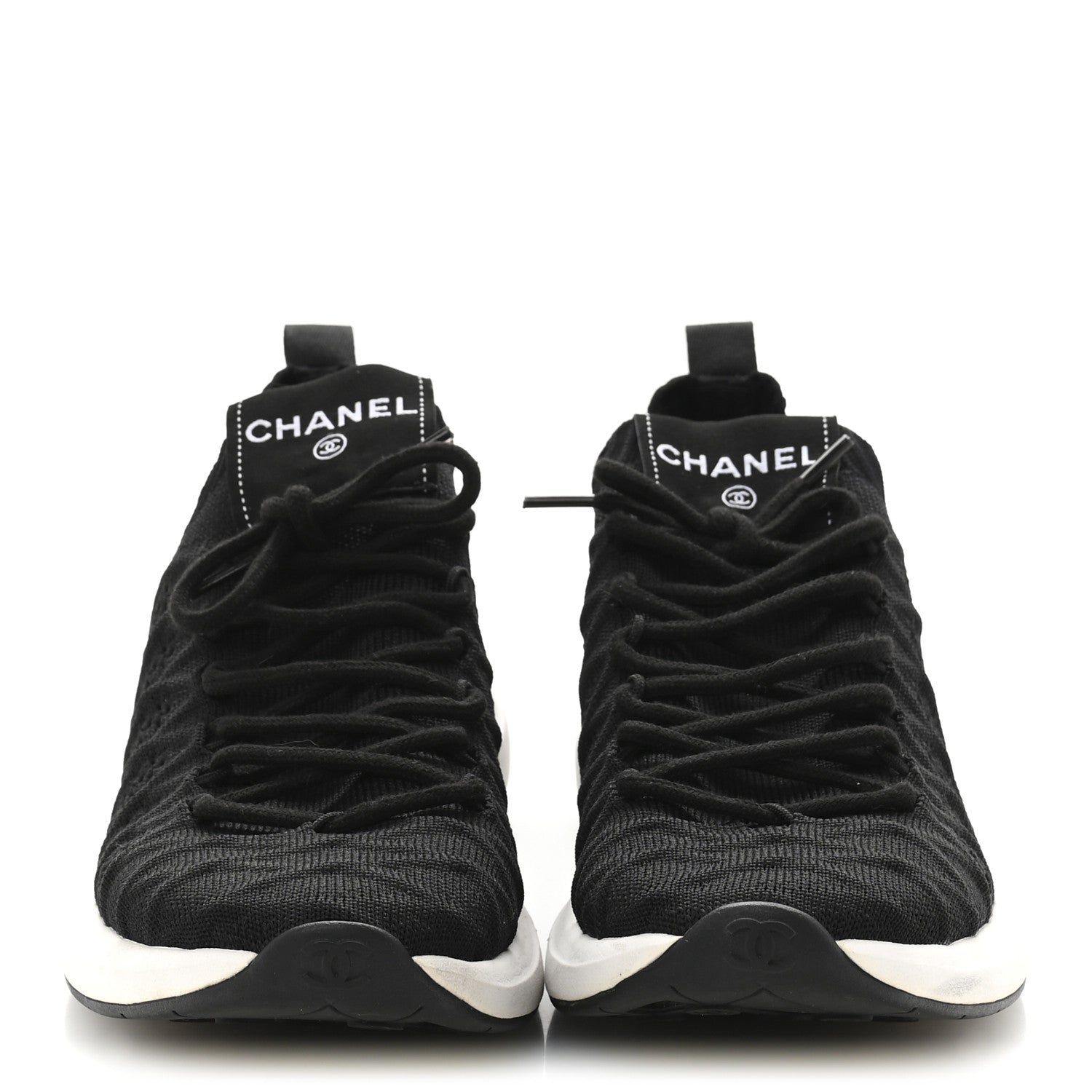Chanel Fabric Logo Sneakers 37 Black 3 of 9