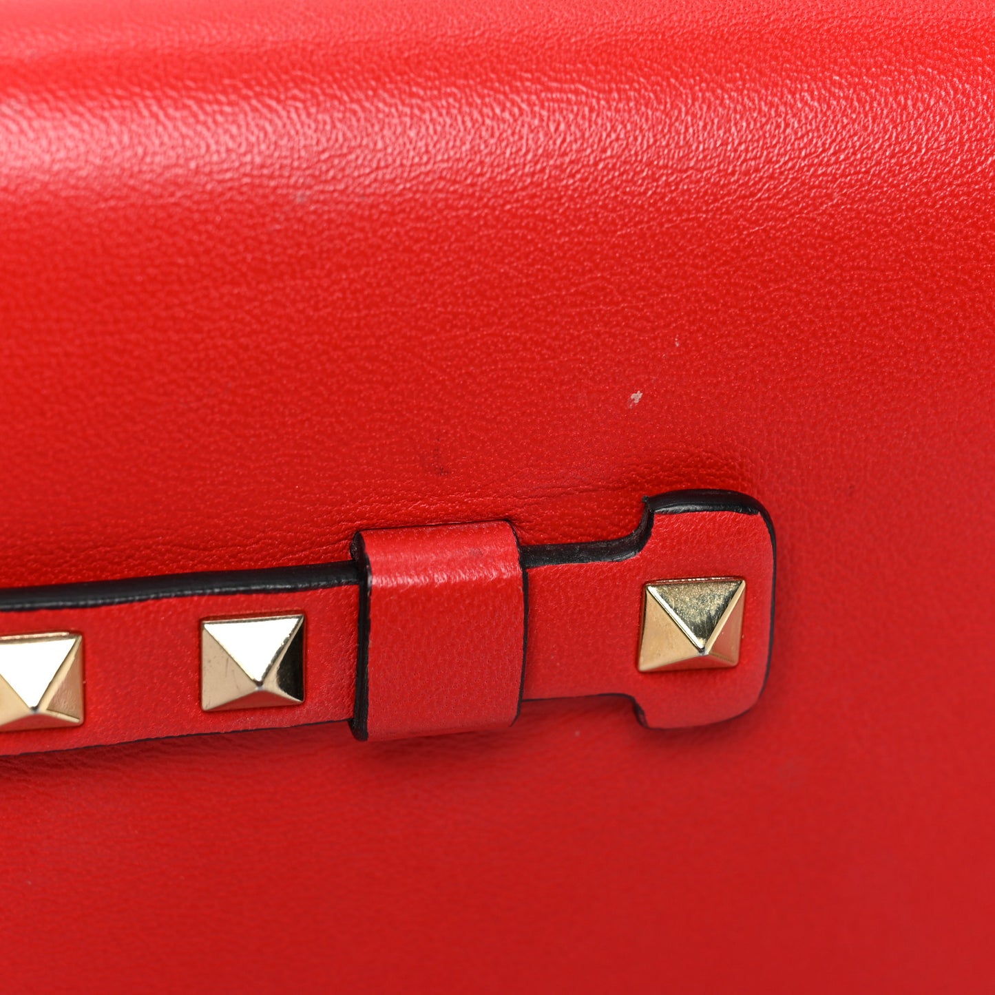 Nappa Rockstud Wristlet Clutch Deep Orange