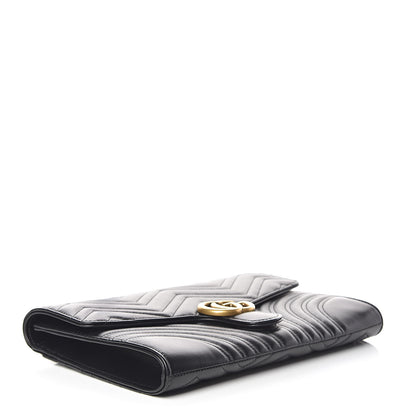Gucci Calfskin Matelasse GG Marmont Clutch Black 4 of 10