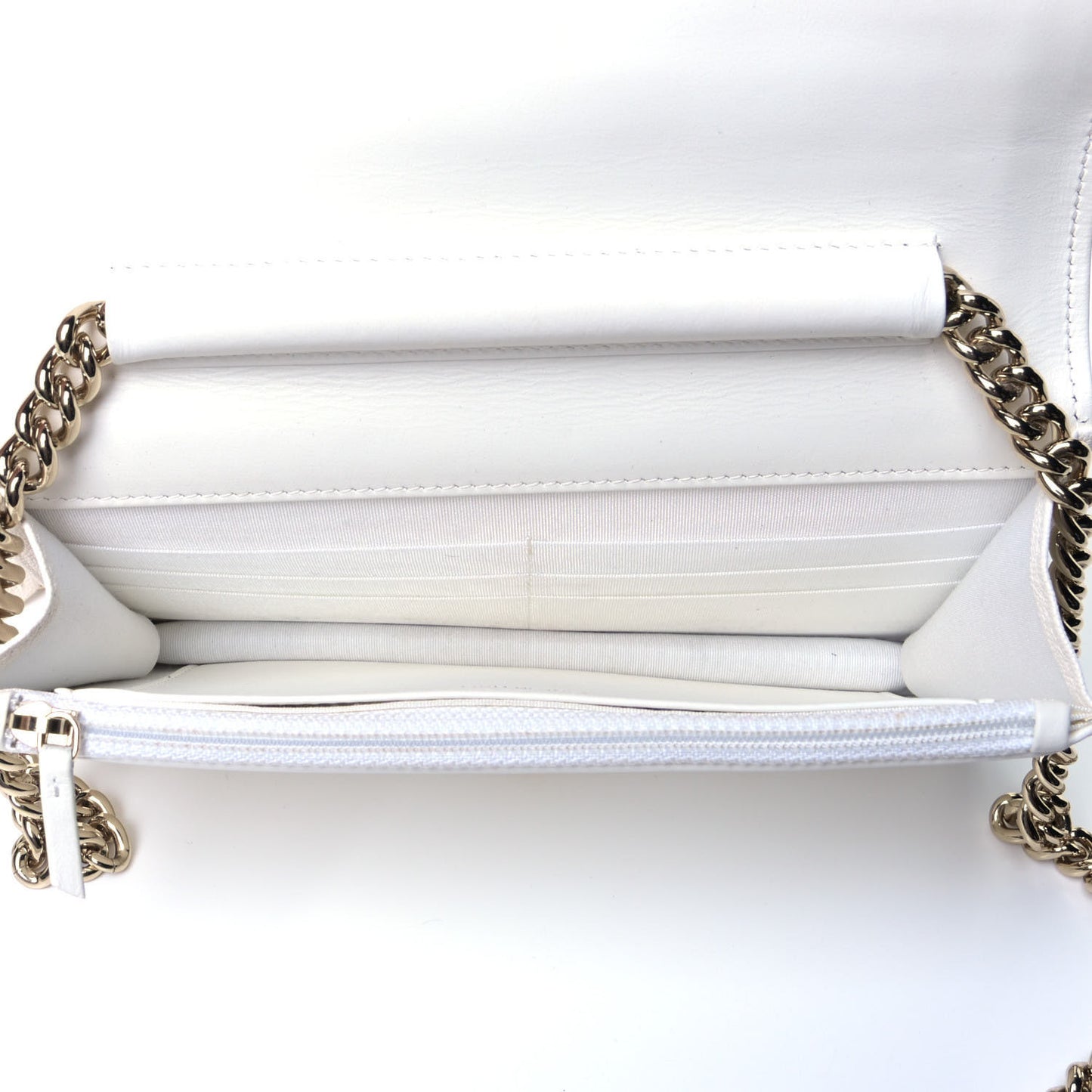 Caviar Quilted Boy Wallet On Chain WOC White