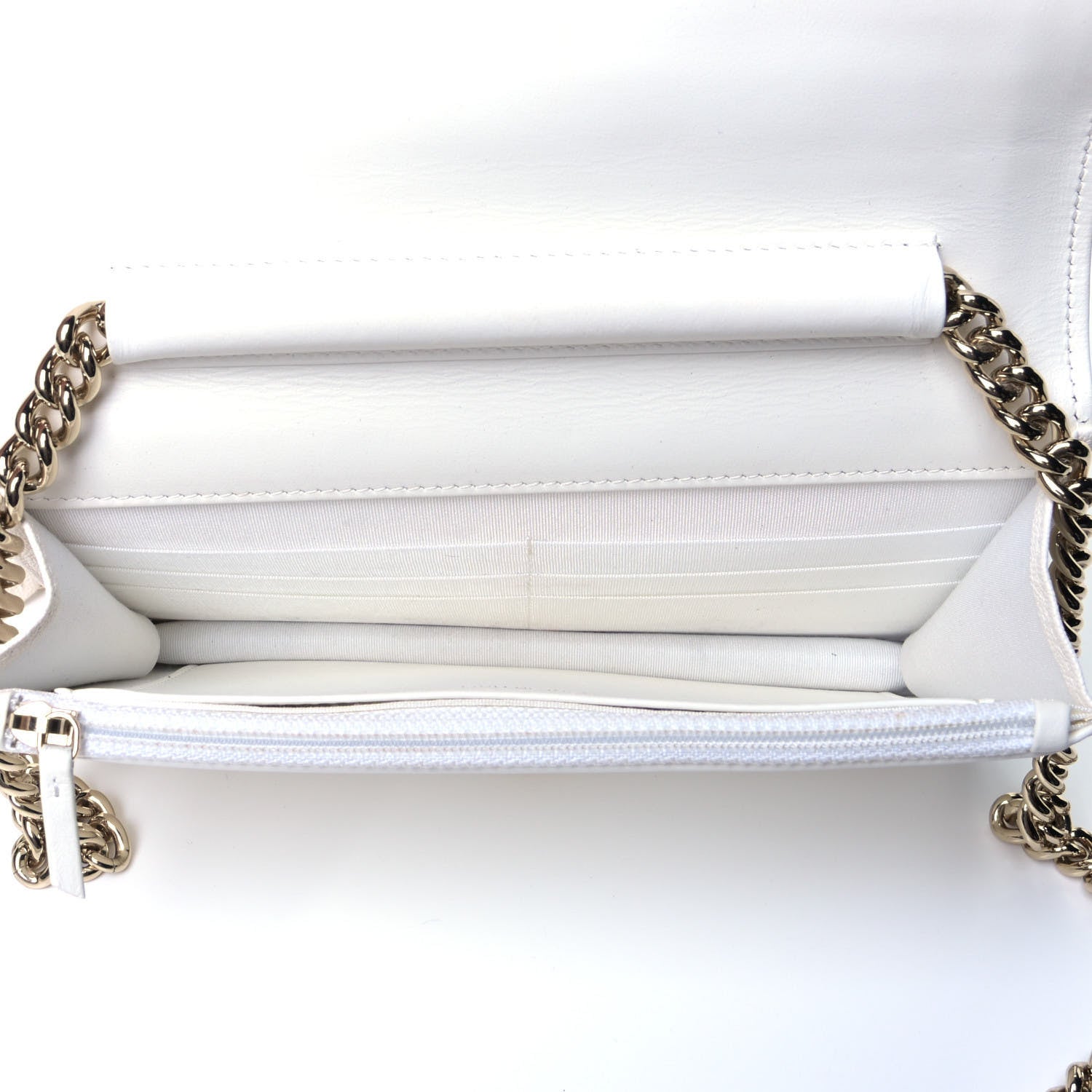 Chanel Caviar Quilted Boy Wallet On Chain WOC White 4 of 8