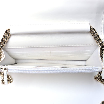 Chanel Caviar Quilted Boy Wallet On Chain WOC White 4 of 8