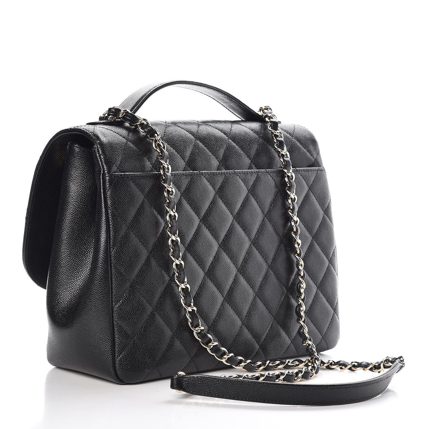 Caviar Quilted Large Business Affinity Flap Black