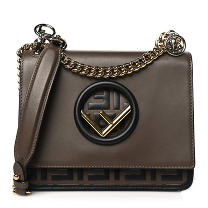 Fendi Vitello Century F is Fendi Bi-Color FF 1974 Embossed Small Kan I Shoulder Bag Maya Black 1 of 10