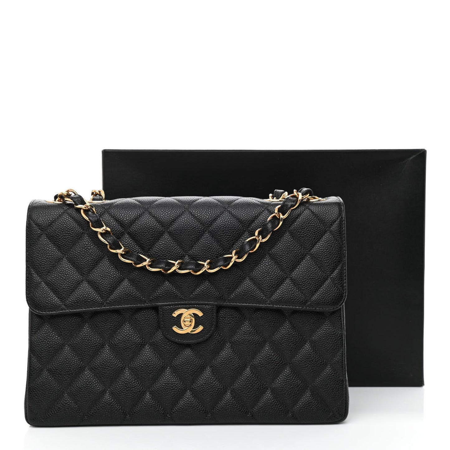 Caviar Jumbo Single Flap Black