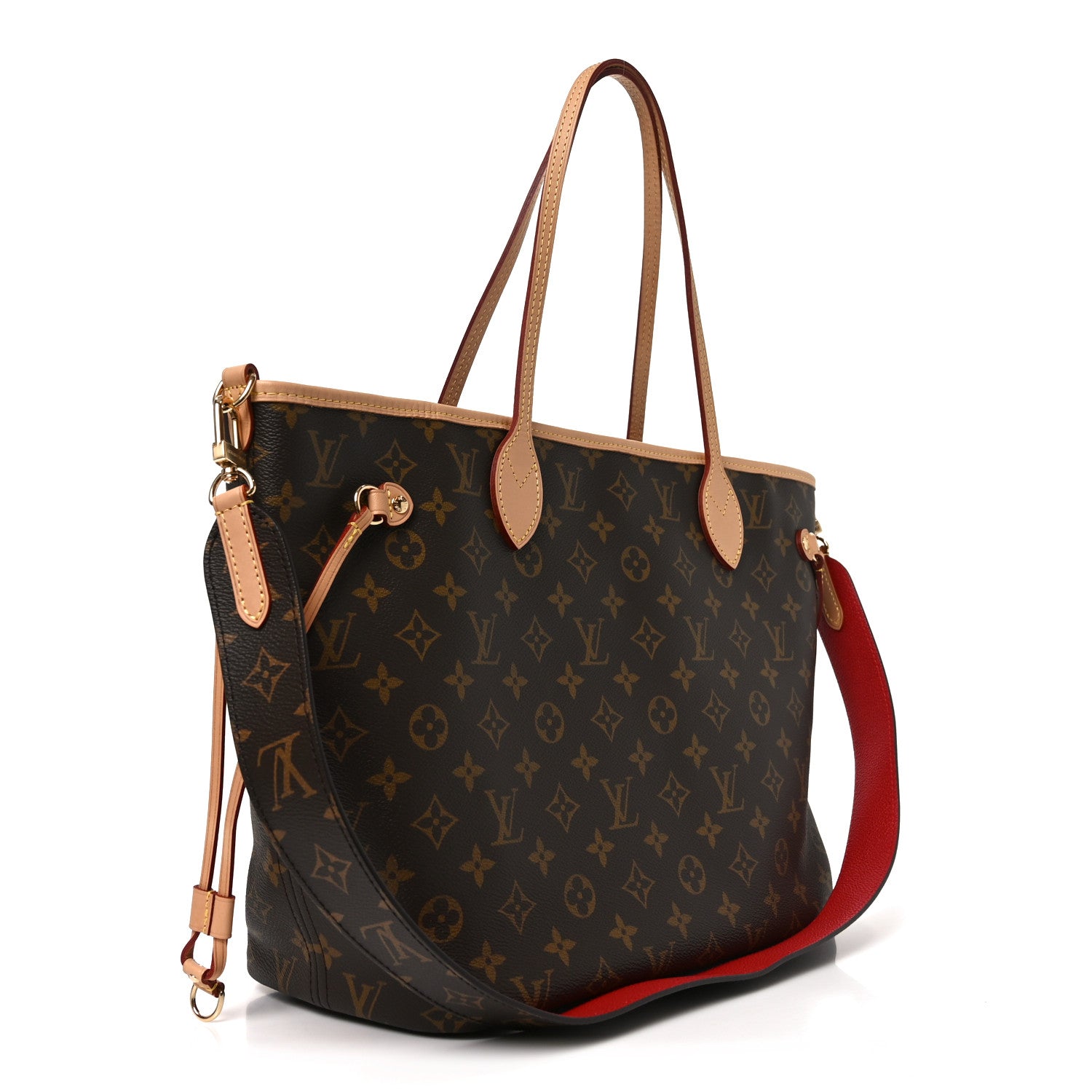 Louis Vuitton Monogram Inside Out Neverfull Bandouliere MM Rouge Sari 3 of 9
