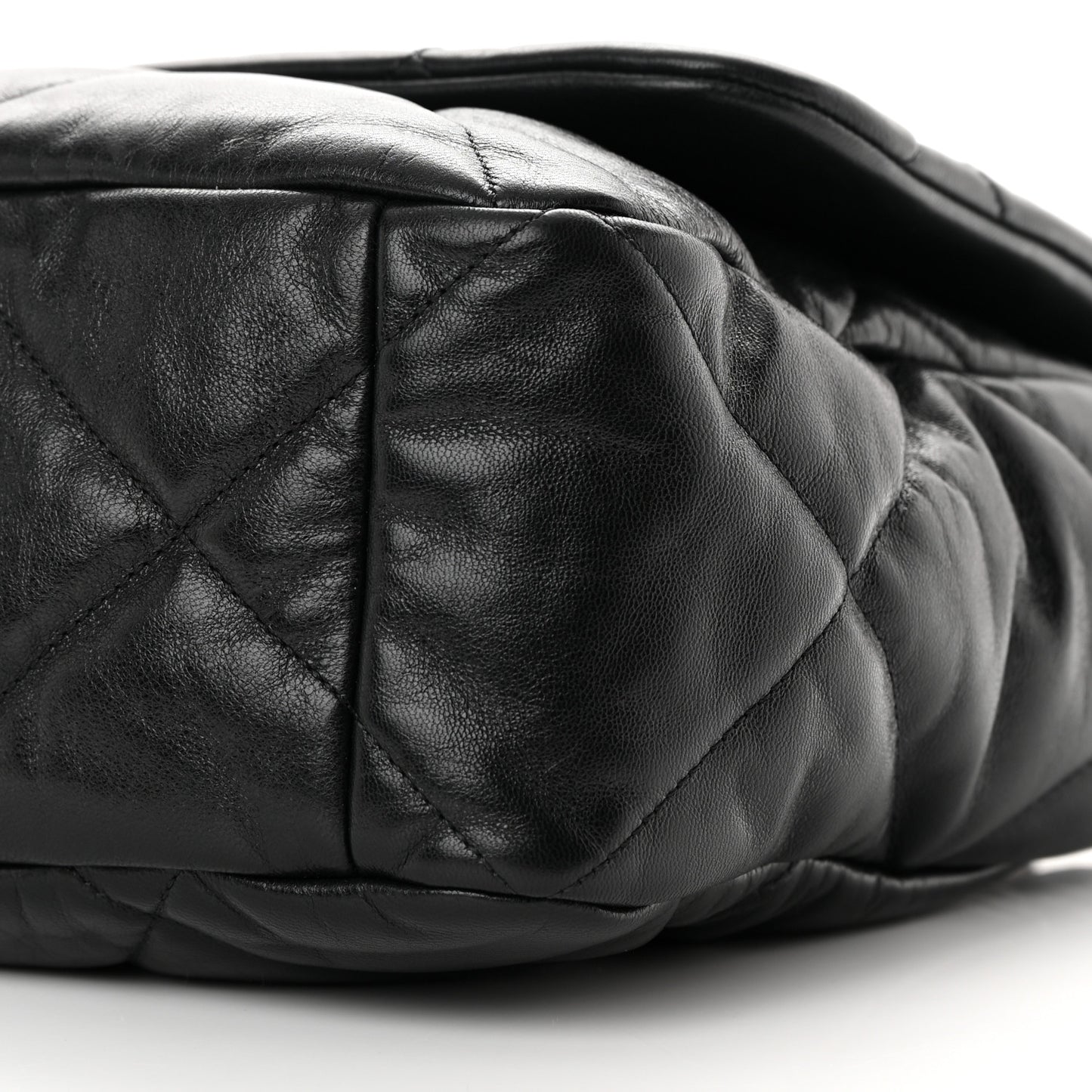 Goatskin Quilted Maxi Chanel 19 Flap Black
