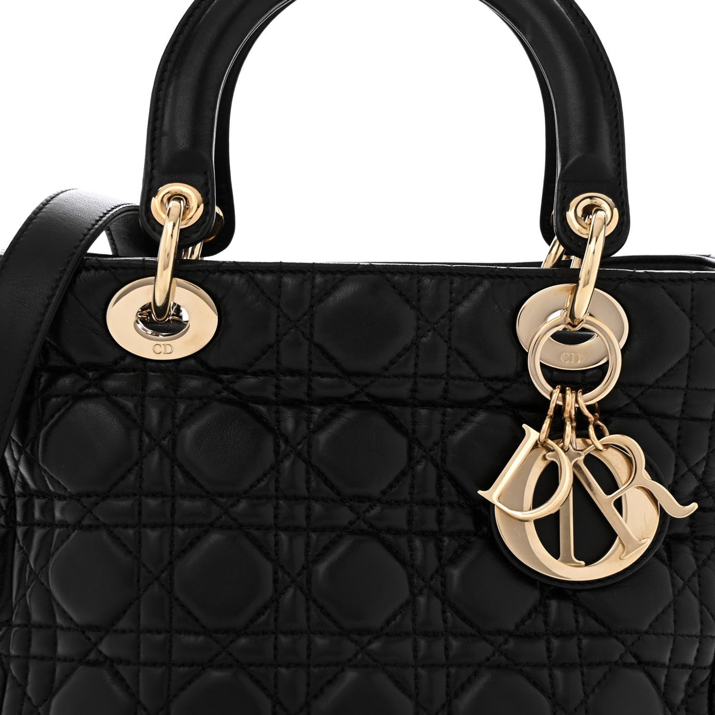 Lambskin Cannage Medium Lady Dior Black