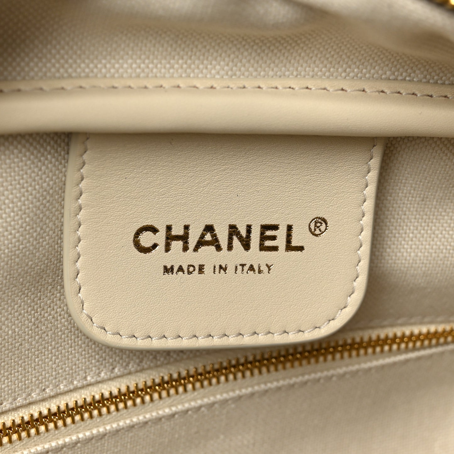 Suede Calfskin Large Perfect Bowling Bag Dark Beige