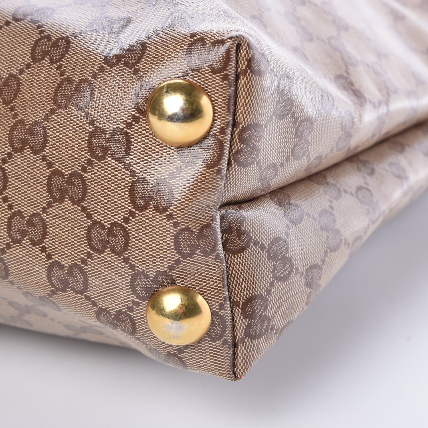 Gucci Crystal Monogram Large Babouska Vertical Shopping Tote Brown 17 of 17