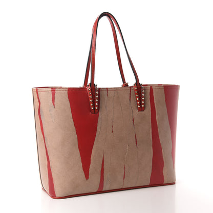 Christian Louboutin Calfskin Kraft Spikes East West Cabata Tote Kraft Red 4 of 11