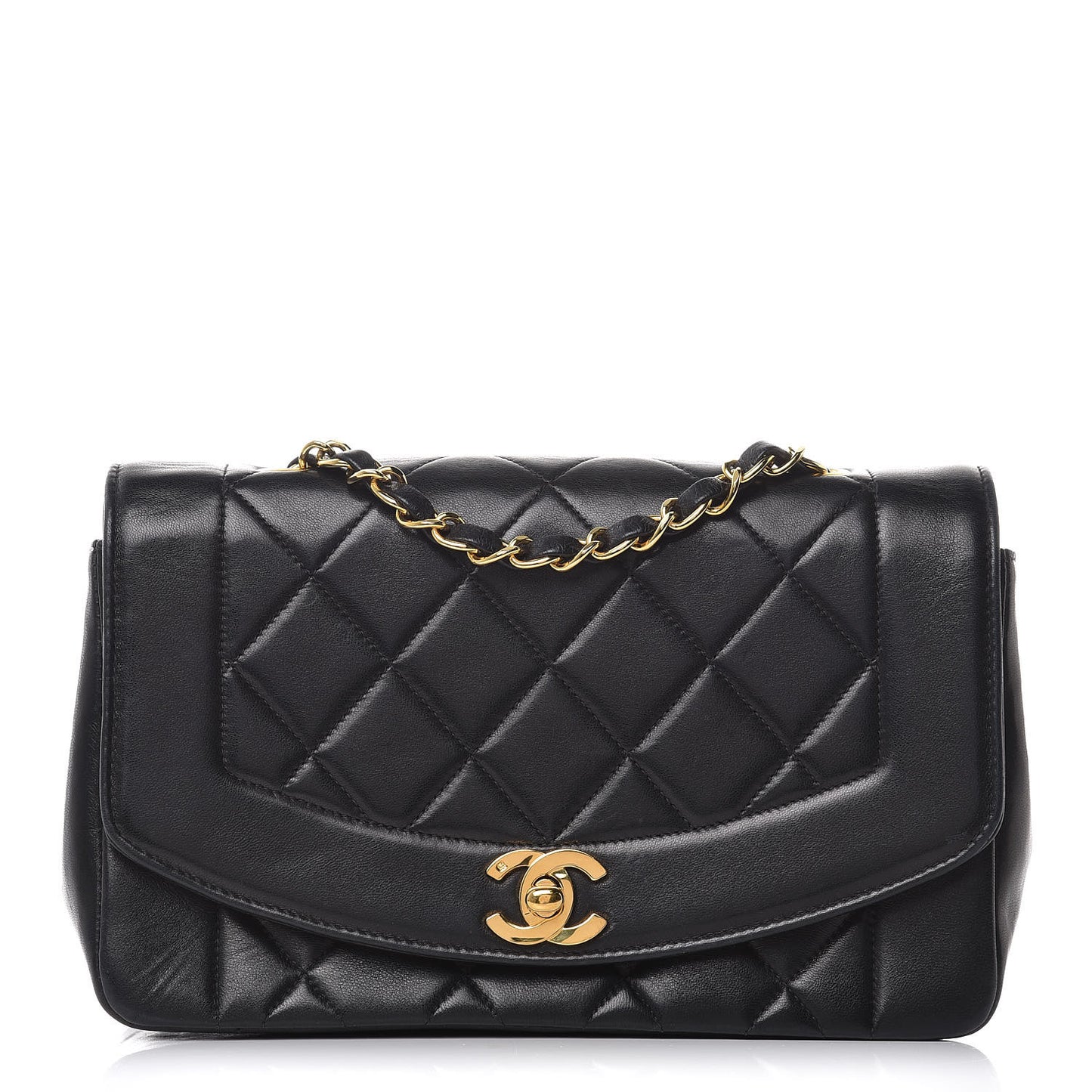 Lambskin Quilted Small Single Flap Black