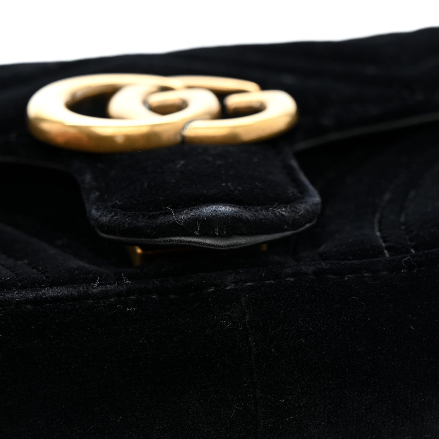 Gucci Velvet Matelasse Mini GG Marmont Shoulder Bag Black 11 of 16