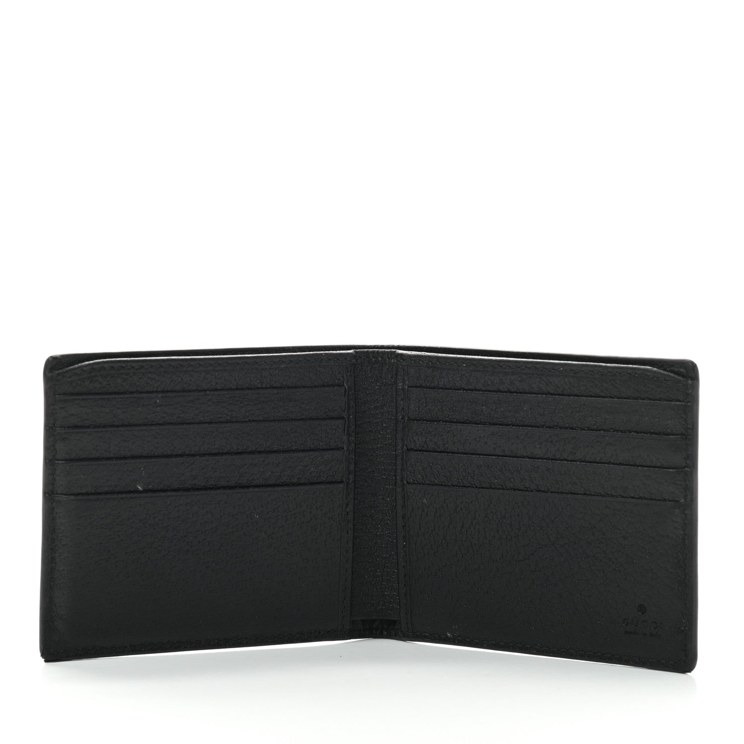 Gucci Calfskin Boar Effect GG Marmont Bi-Fold Wallet Black 5 of 8