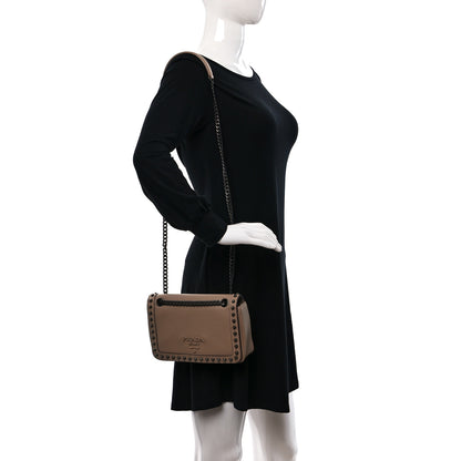 Prada Glace Calfskin Studded Crossbody Cammeo 2 of 14