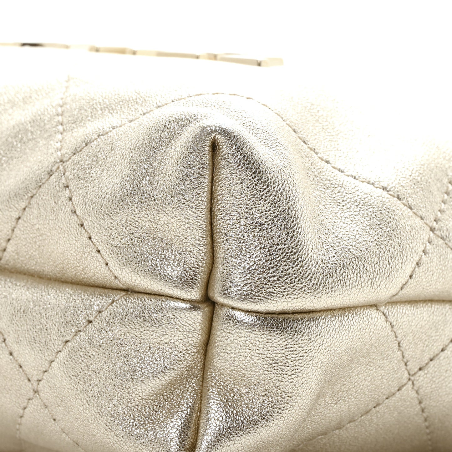 Metallic Lambskin Quilted Mini Chanel 22 Golden