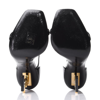 Saint Laurent Patent Calfskin Opyum 110 Sandals 39 Black Gold 7 of 11