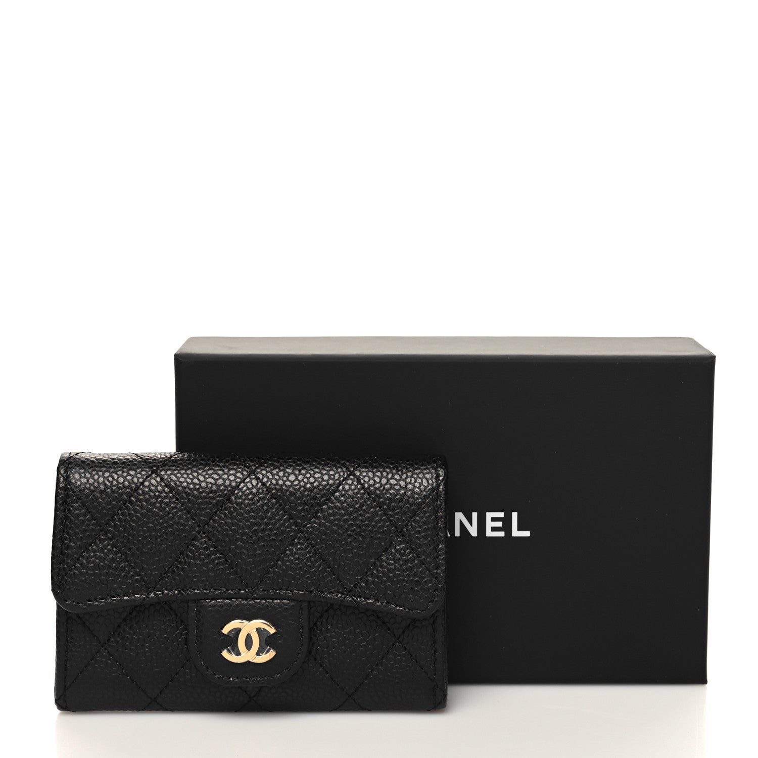 Chanel Caviar Quilted Flap Card Holder Wallet Black 10 of 10
