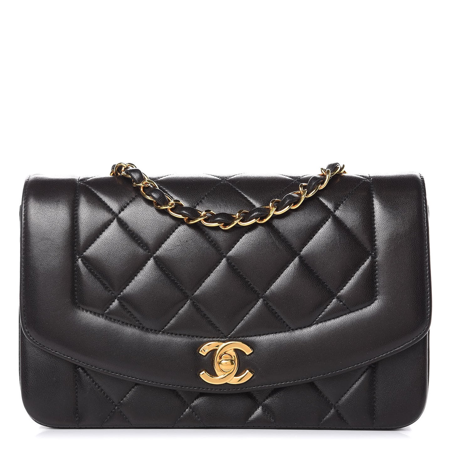 Lambskin Quilted Small Single Flap Black