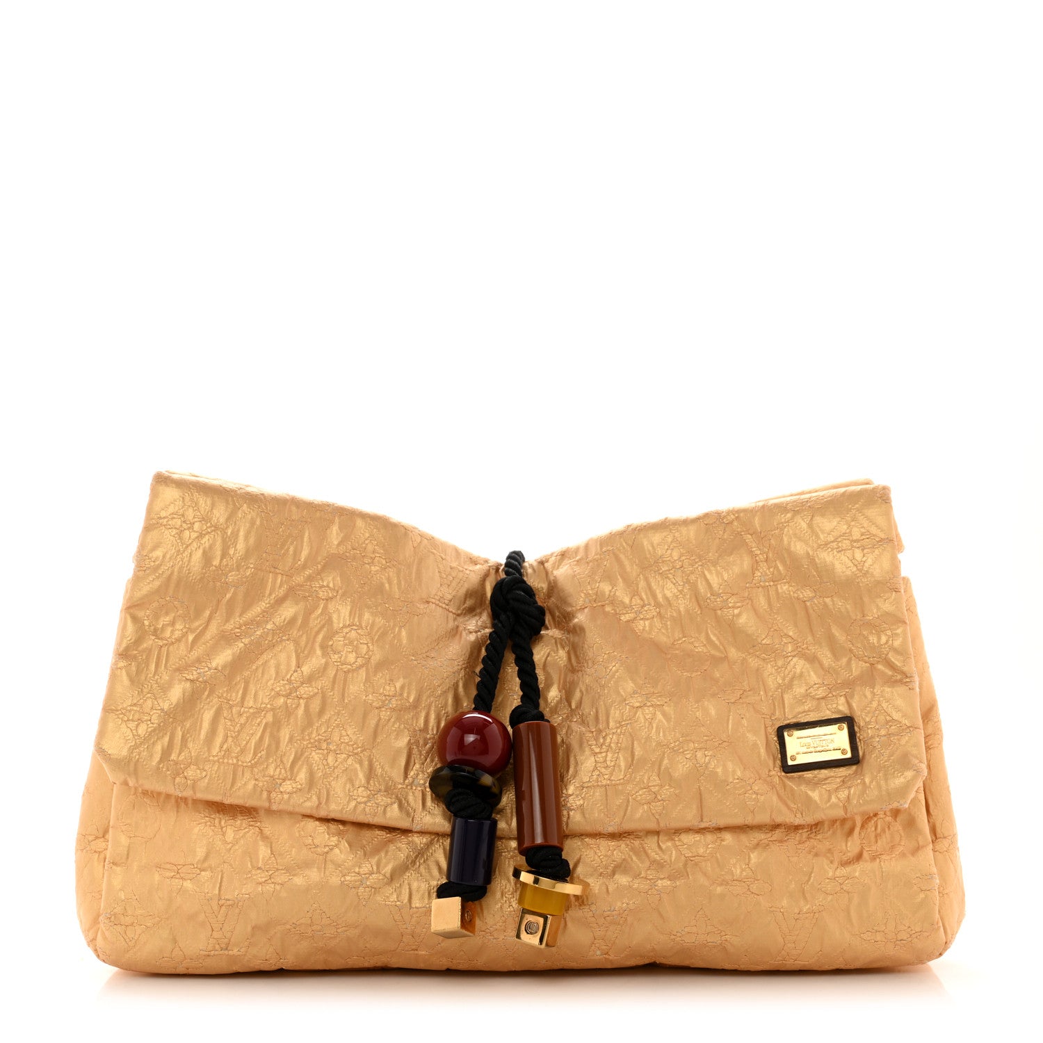 Louis Vuitton Jacquard Quilted Monogram Limelight African Queen Clutch Masai 1 of 14