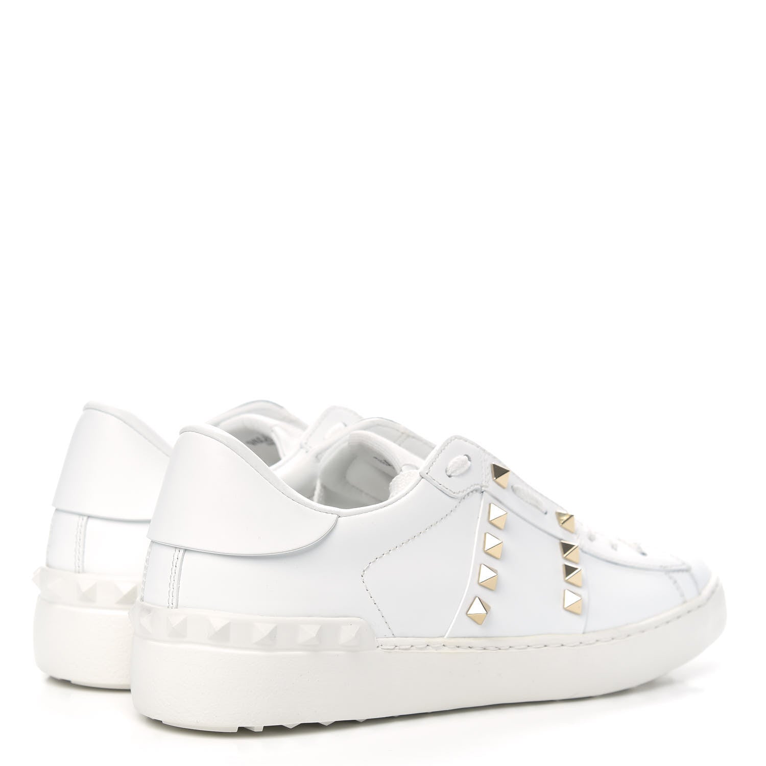 Valentino Garavani Calfskin Untitled Rockstud Sneakers 38.5 White 4 of 8