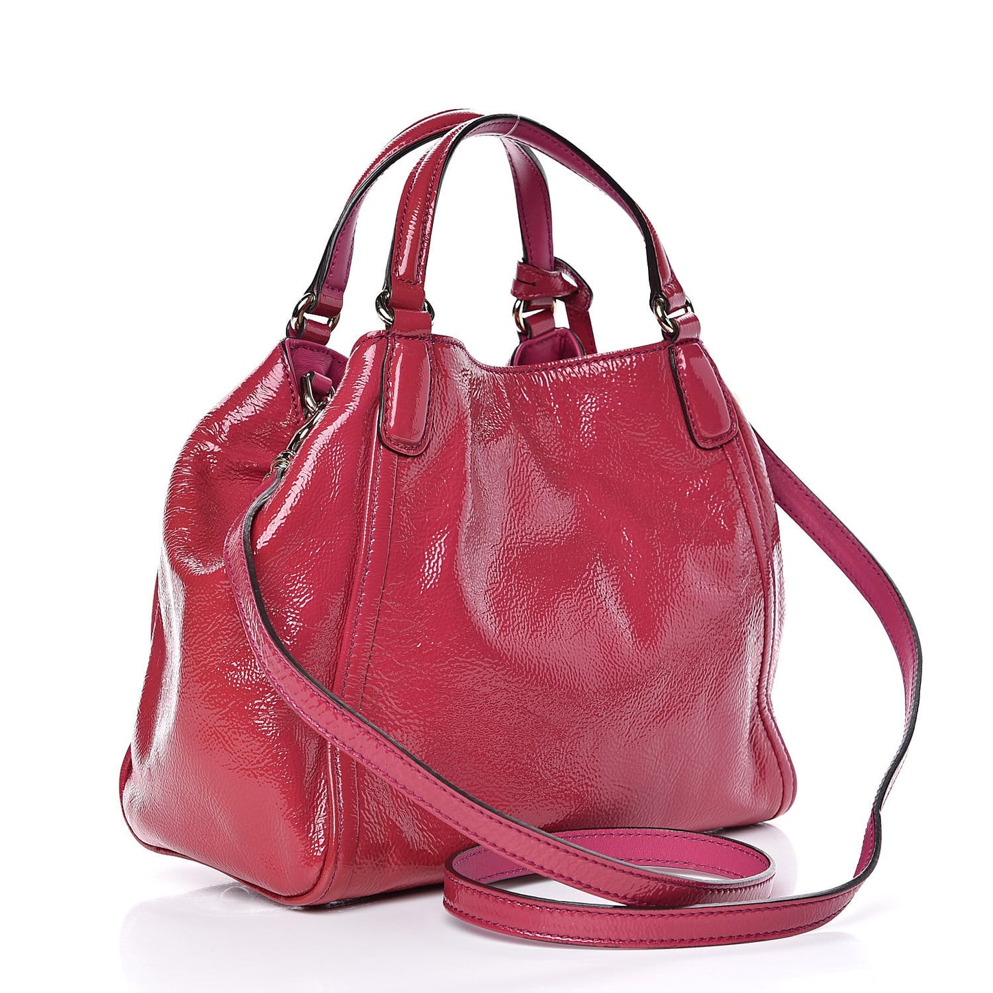 Patent Small Soho Shoulder Bag Bright Bougainvillea